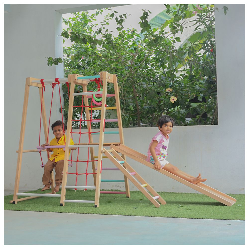 Ariro - 6-in-1 Wooden Ultimate Jungle Gym