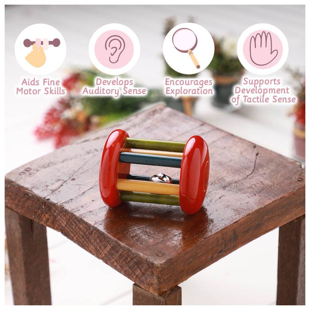 Ariro - Small Tumbler Red Wooden Rattle