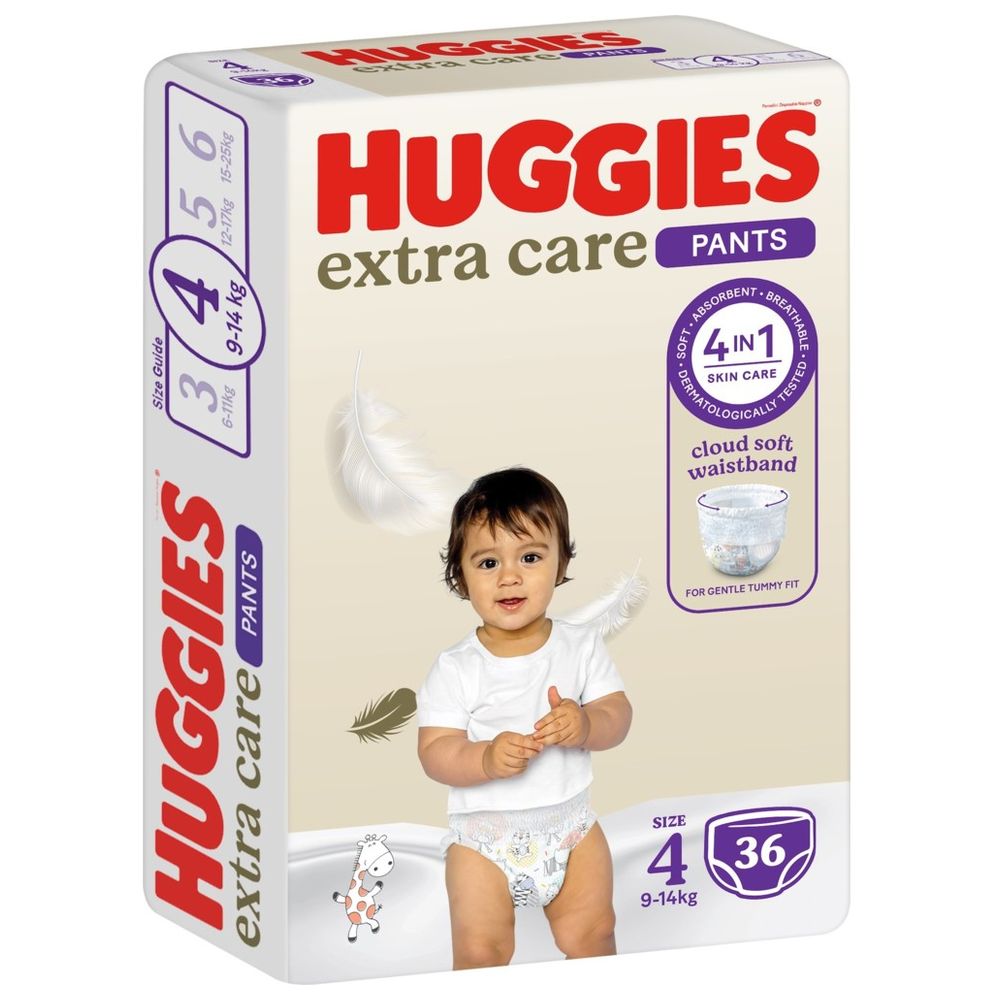 Huggies - Extra Care Culottes, Size 4, 9-14 kg, 36 Diaper Pants