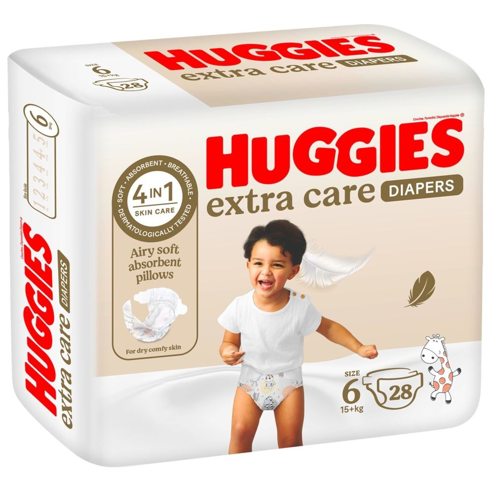 Huggies - Extra Care, Size 6, 15+ kg, Value Pack, 28 Diapers