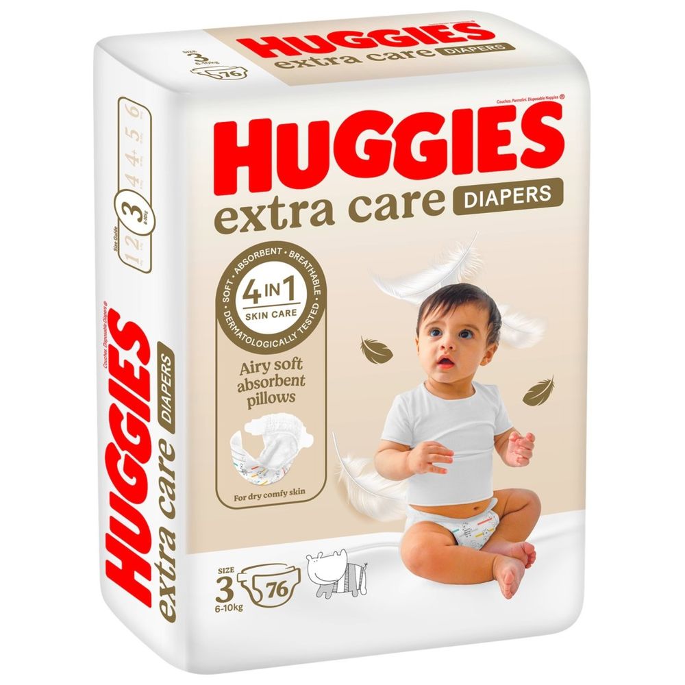 Huggies - Extra Care, Size 3, 6-10 kg, Jumbo Pack, 76 Diapers