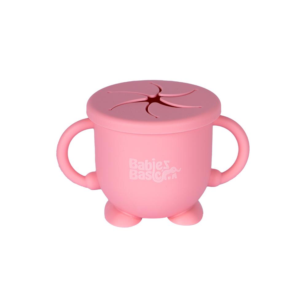 Babies Basic - 2-In-1 Silicone Cup With Straw Or A Snack Cup - Pink