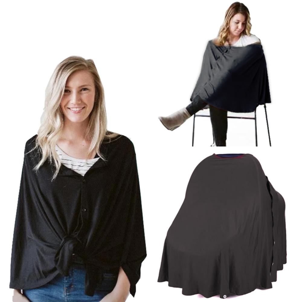 Blooming Blossom - Multi-Use Nursing Cover Poncho And Car Seat Canopy - Black