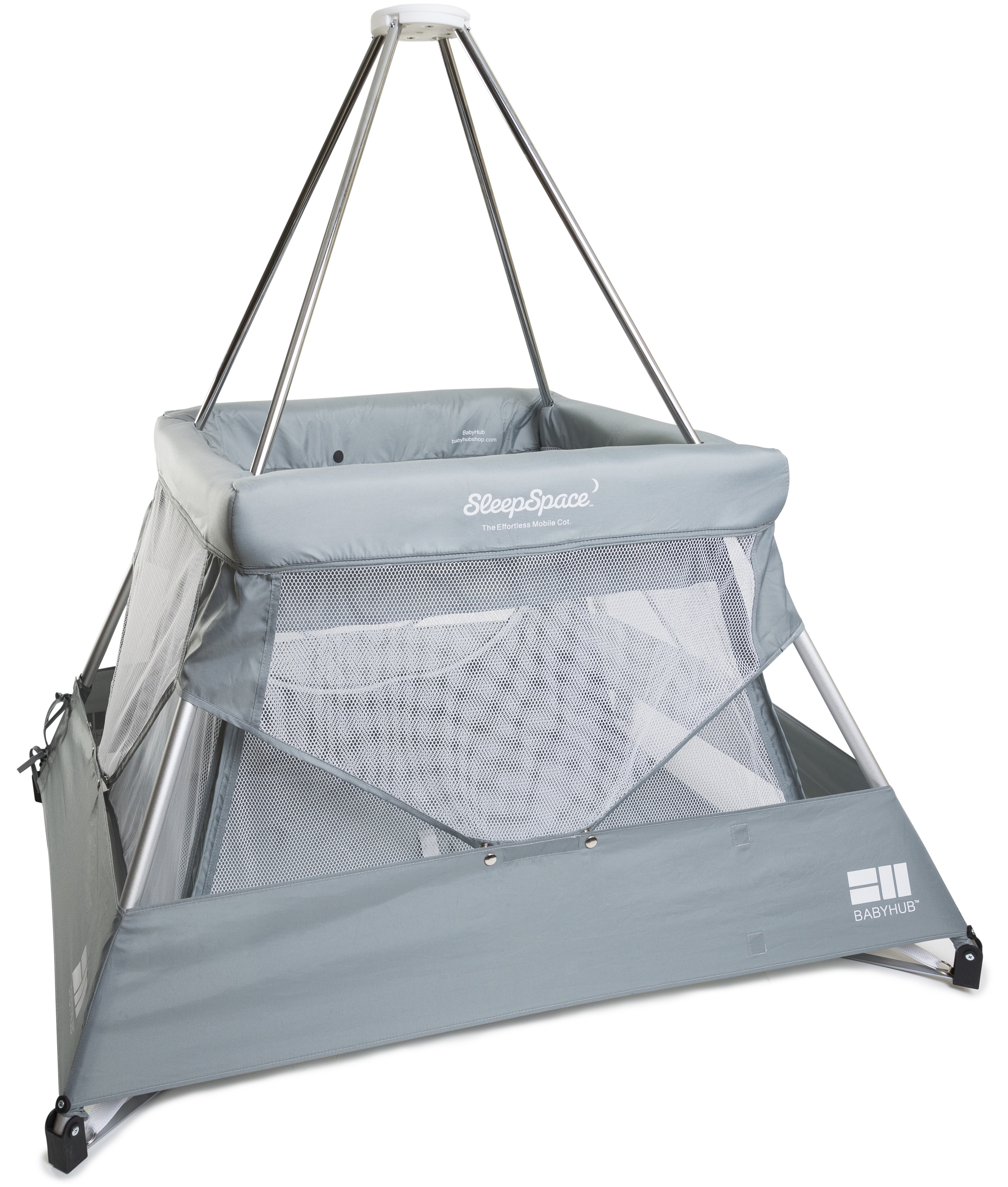 بيبي هوب سرير وفراش لعب سليب سبيس رمادي