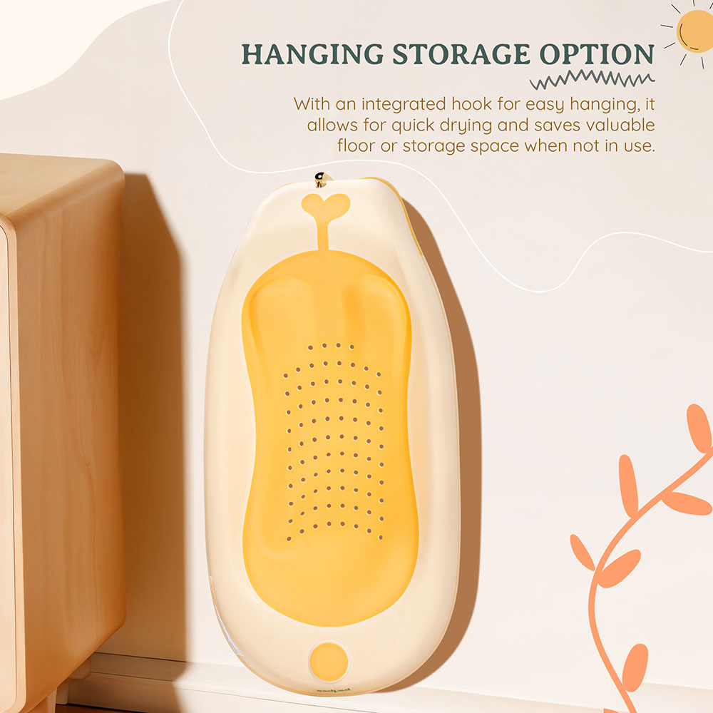 بايبي - كرسي استحمام للأطفال قابل للطي زيغا - أصفر