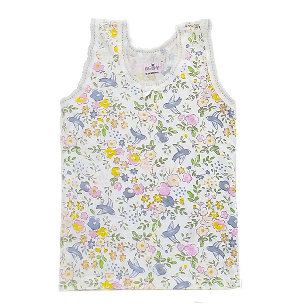 سمارت بيبي - طقم 3 قطع - سترة داخلية بدون أكمام مطبوعة للبنات