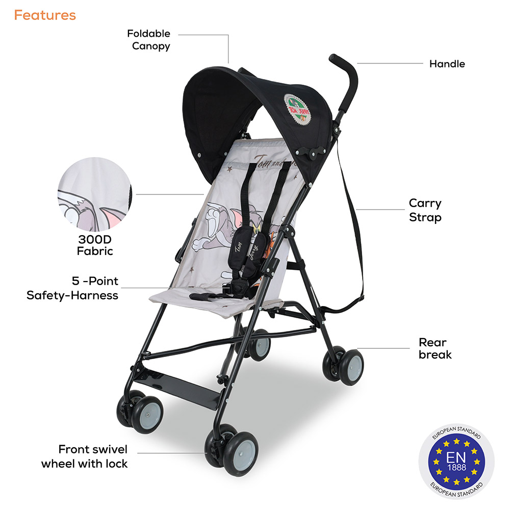 Warner Bros - Tom & Jerry Lightweight Buggy Stroller - Black