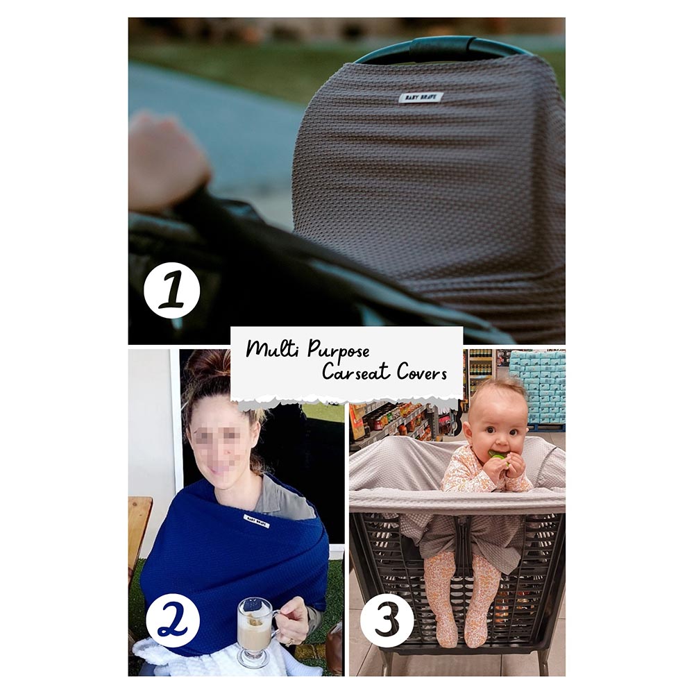 Baby Brave - 3-In-1 Multi-Purpose Baby Carseat Cover - Brown