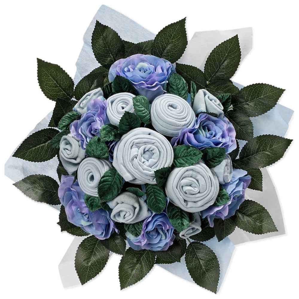 Babyblooms - Luxury Rose Baby Clothes Bouquet - Blue
