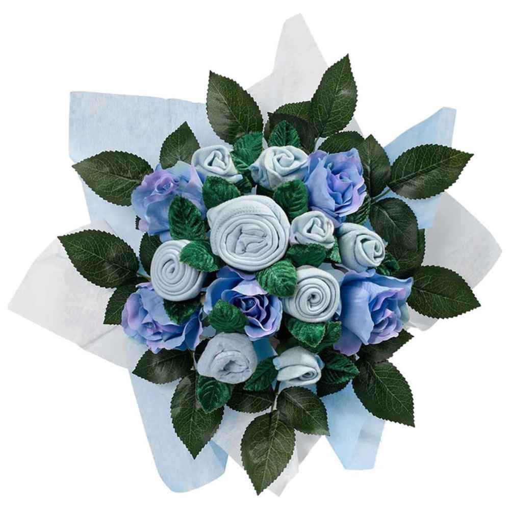 Babyblooms - Hand Tied Baby Clothes Bouquet - Blue