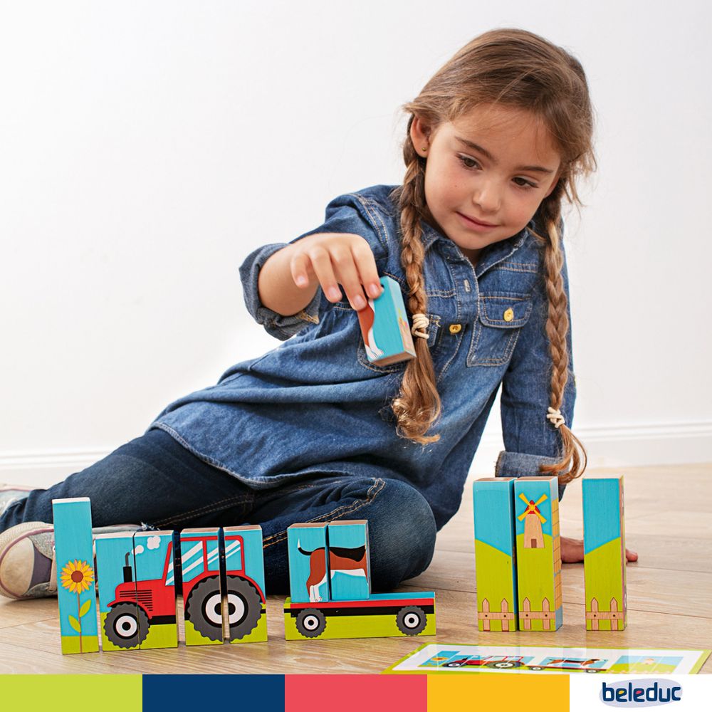 بيليدك - بازل المكعبات الخشبية - المزرعة