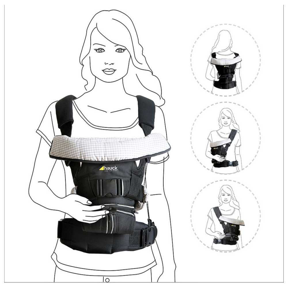 هوك- شيالة المواليد بأربع وضعيات - أسود