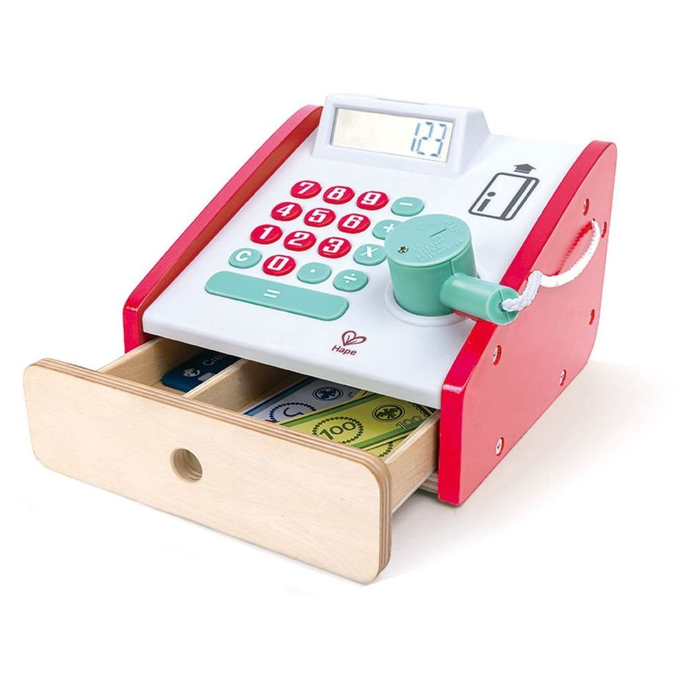 هيب - مجموعة لعب كشك سوق المزارعين الخشبي مع الملحقات