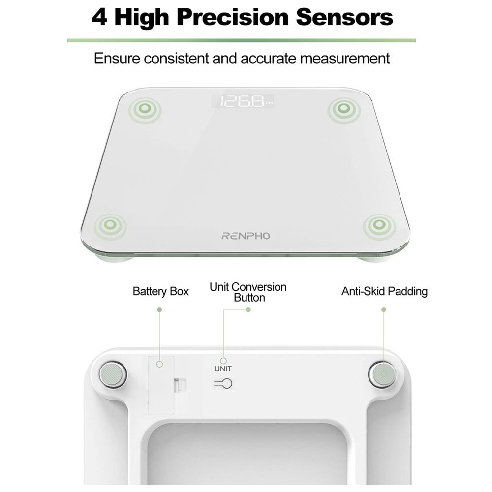 رينفو - ميزان حمام رقمي - أبيض