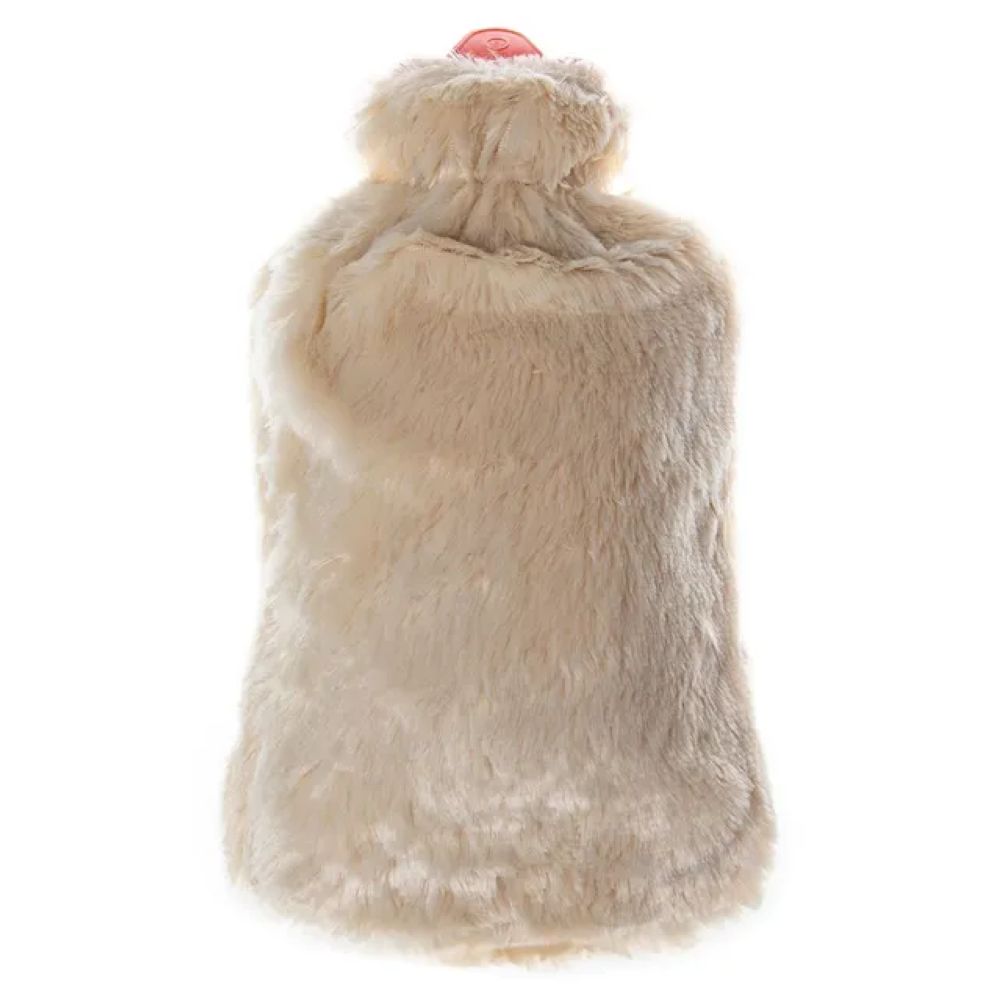 Biggdesign - Dogs Hot Water Bottle With Soft Plush Cover - 2L - Beige