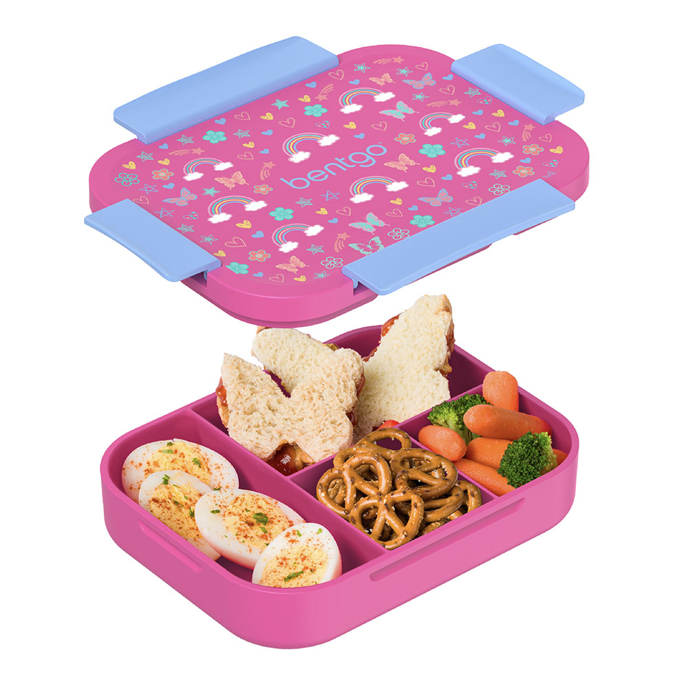 Bentgo - Kids Prints 4 Compartment Slim Lunchbox - RainboWithButterflies