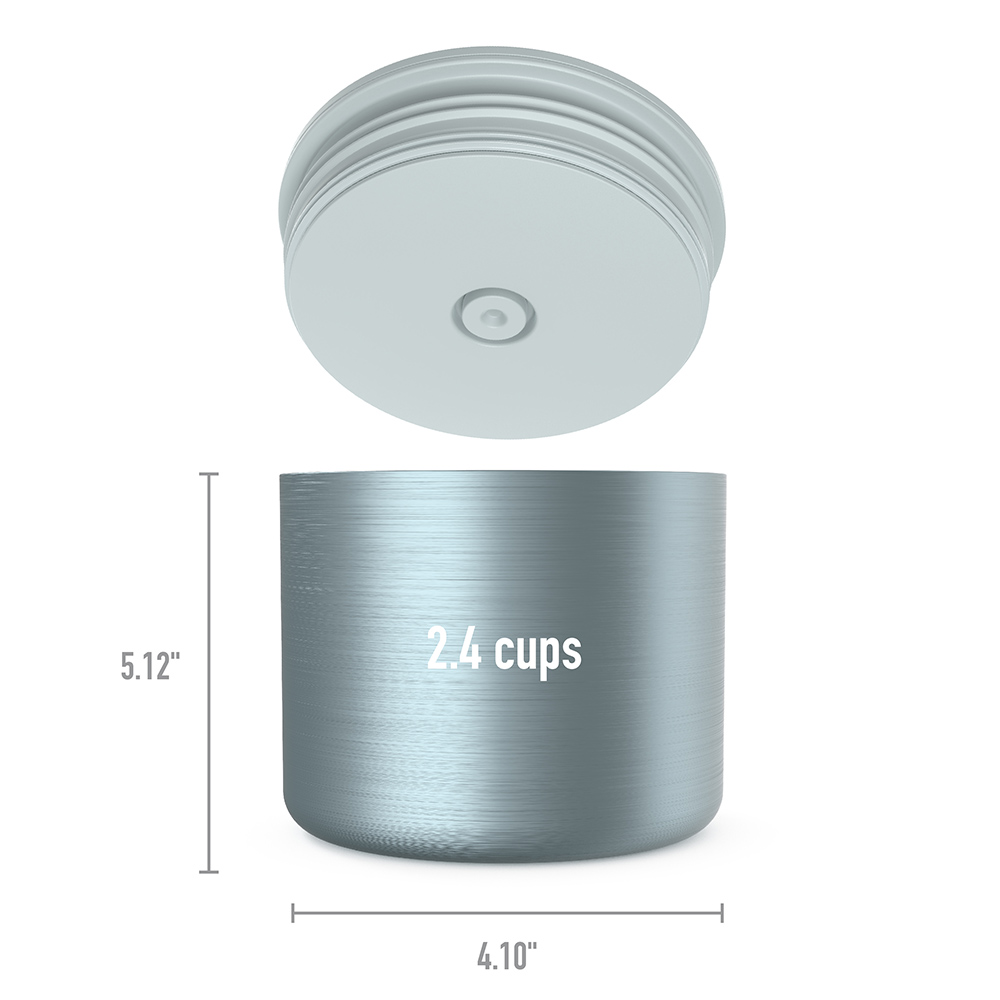بينتغو - حافظة طعام ستانلس ستيل معزولة - أزرق مائي - 0.5 لتر