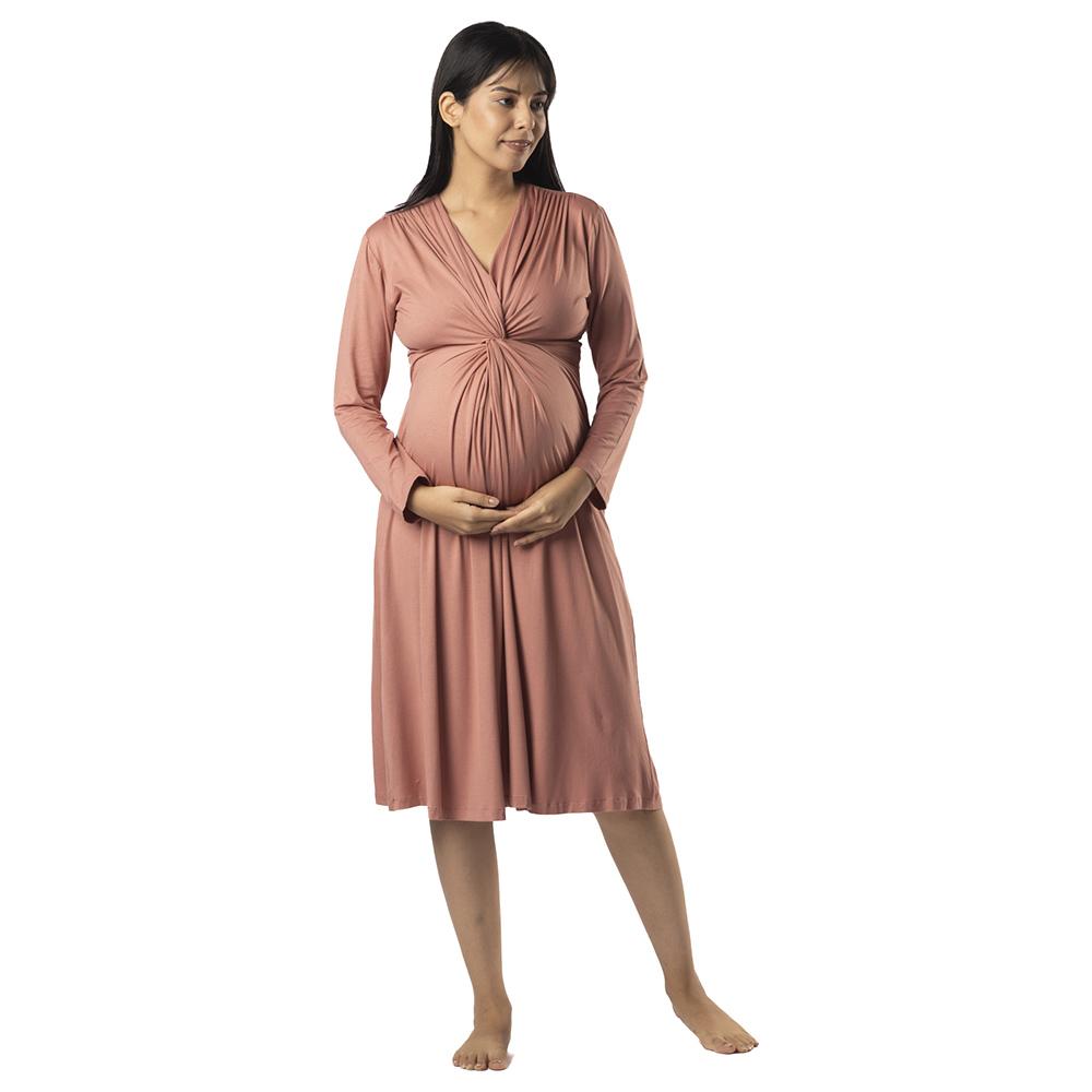 بلوك هوب - فستان حمل معقود- وردي