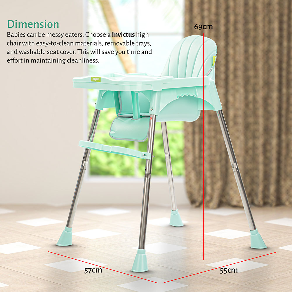 Baybee 2-In-1 Invictus Baby High Chair - Green