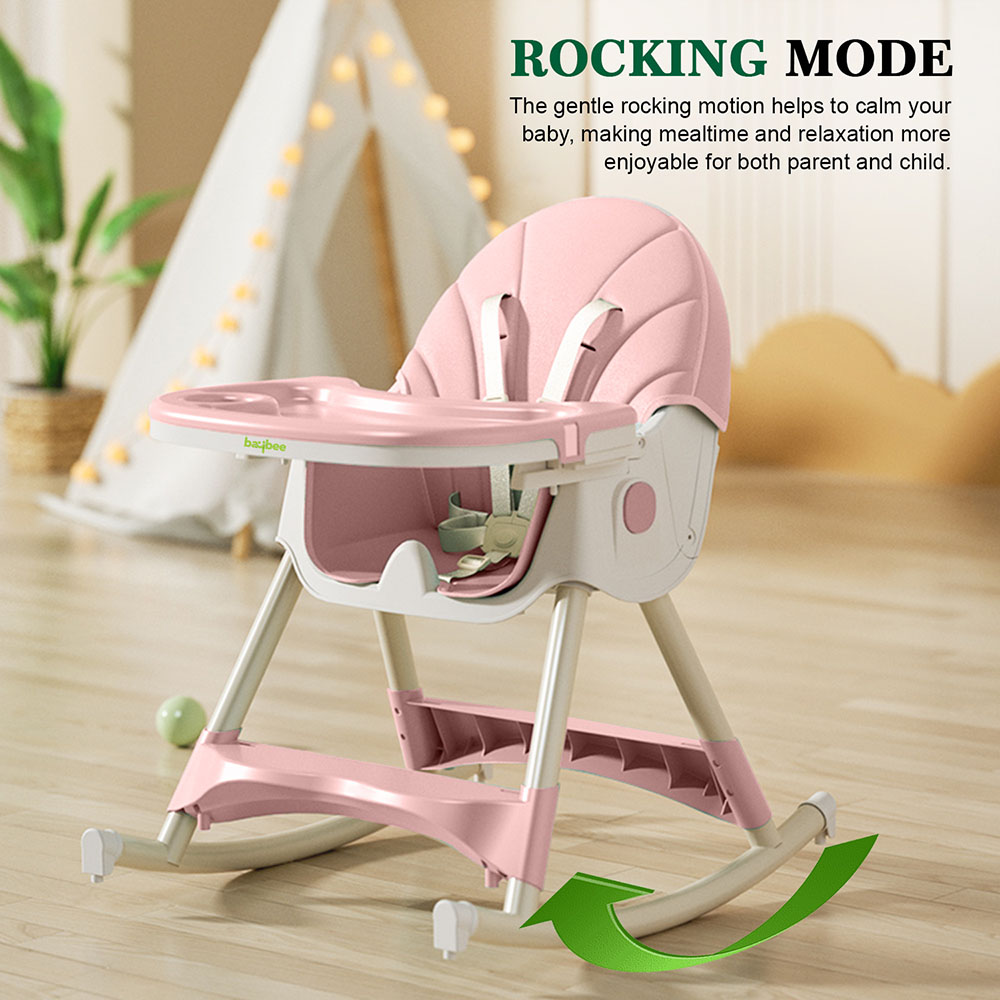 Baybee - 3-In-1 Iris Convertible Baby High Chair - Pink