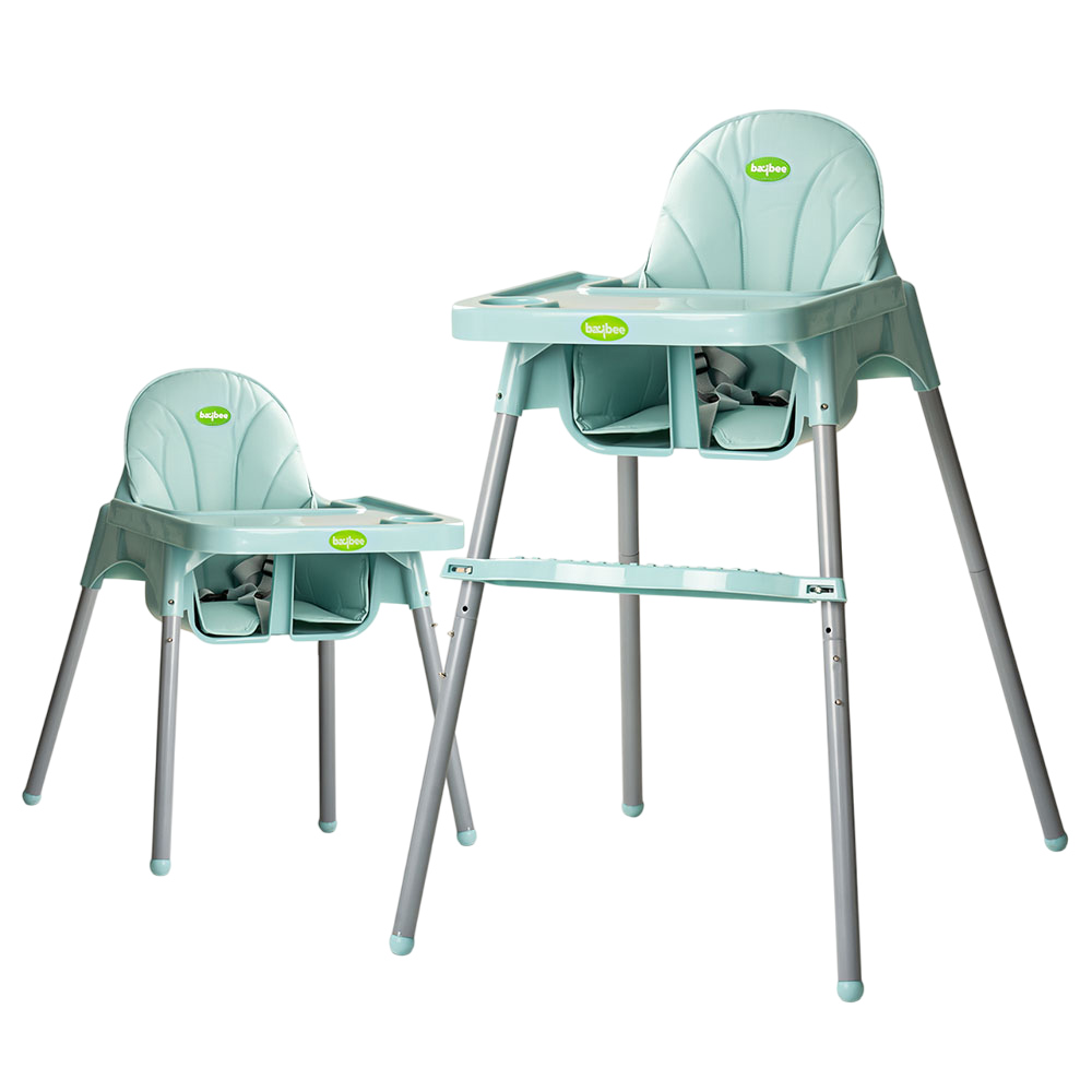 Baybee - 2-In-1 Baby High Chair With Adjustable Height - Green