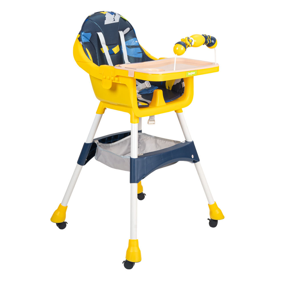Baybee Auro Convertible Baby High Chair - Blue/Yellow