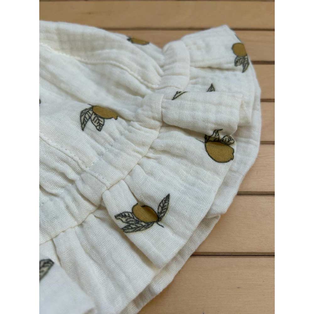 ذا غيرل كاب - قبعة دلو قطنية مطبوعة بالليمون الحلو - بيج