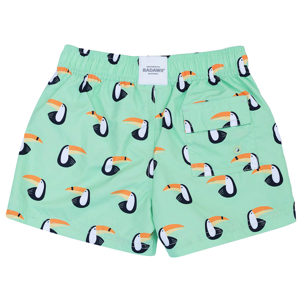 Badawii Beachwear - Boy Swim Short Toucan Paradise - Light Green