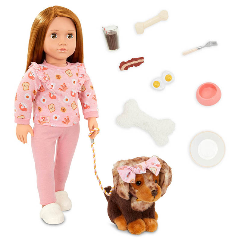 Our Generation - Claudia & Cinnamon Fashion Doll & Plush Dog Set - 18pcs