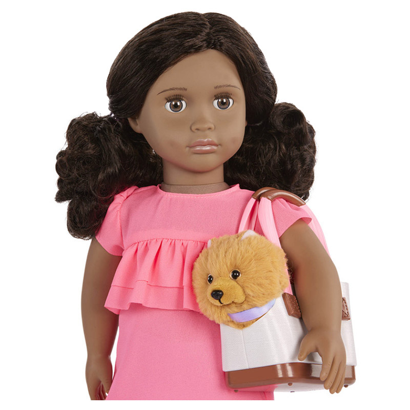 Our Generation - Ayanna Fashion Doll & Goldie Plush Puppy Set - 14pcs