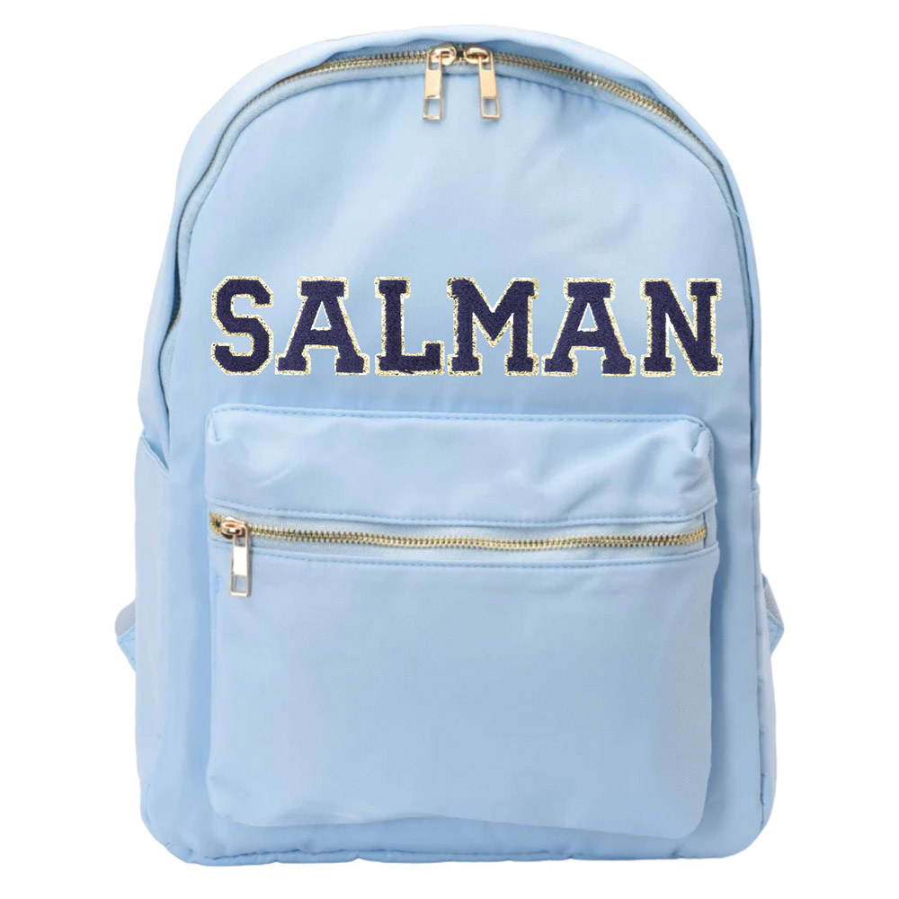 TheHappyTribe - Personalised Backpack - Baby Blue - 14.5-Inch/37cm