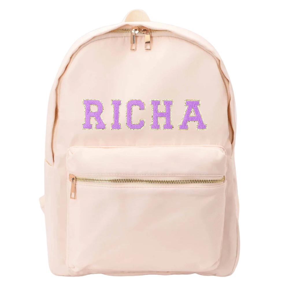 TheHappyTribe - Personalised Backpack - Cream - 14.5-Inch/37cm