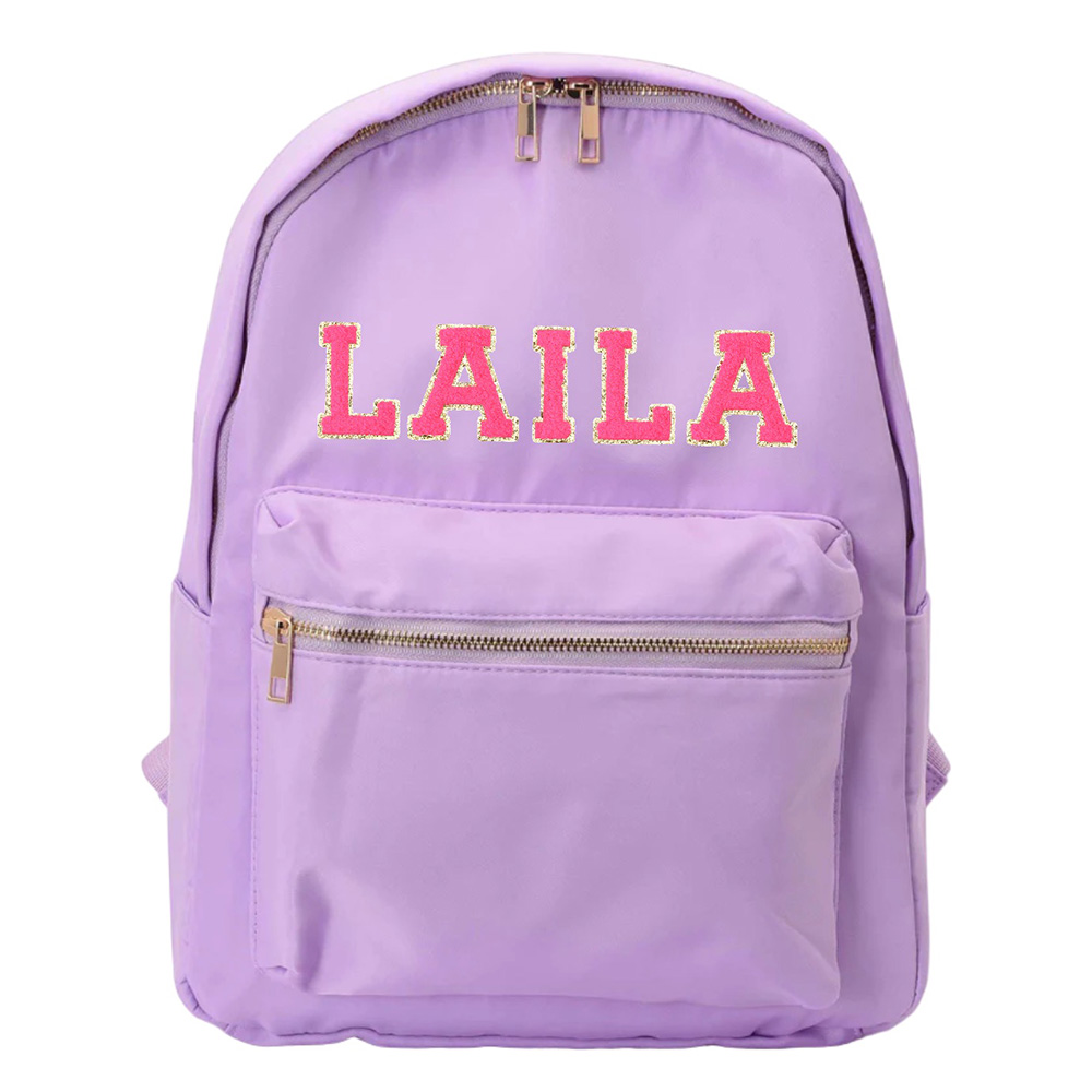 TheHappyTribe - Personalised Backpack - Lilac - 14.5-Inch/37cm