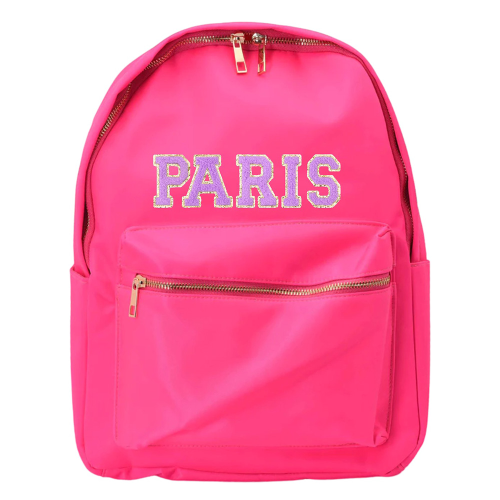 TheHappyTribe - Personalised Backpack - Neon Pink - 14.5-Inch/37cm