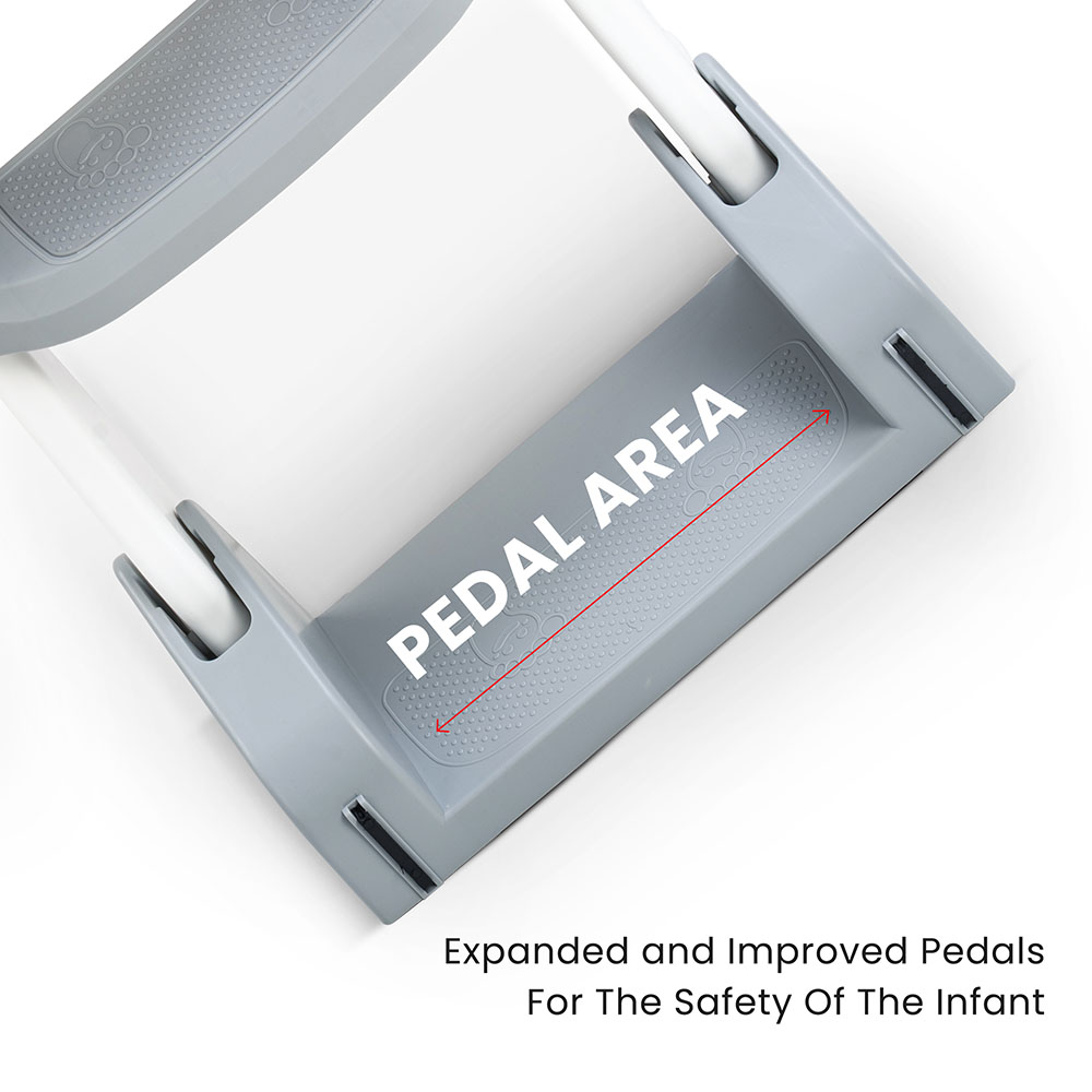 بايبي - مقعد مرحاض غربي قابل للتحويل 2 في 1 فيجا - رمادي