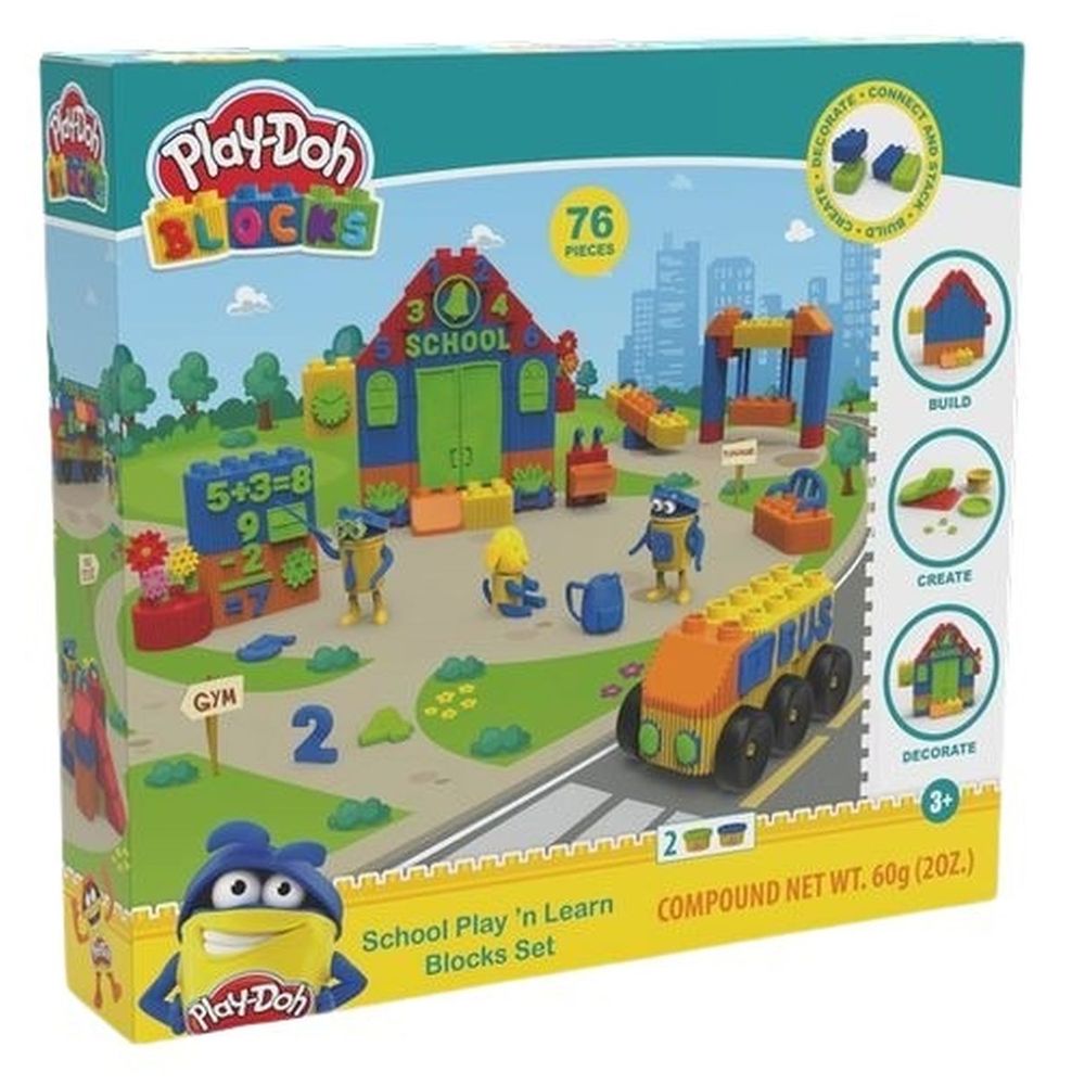 بلاي دوه - مجموعة مكعبات اللعب والتعلم المدرسية - 76 قطعة