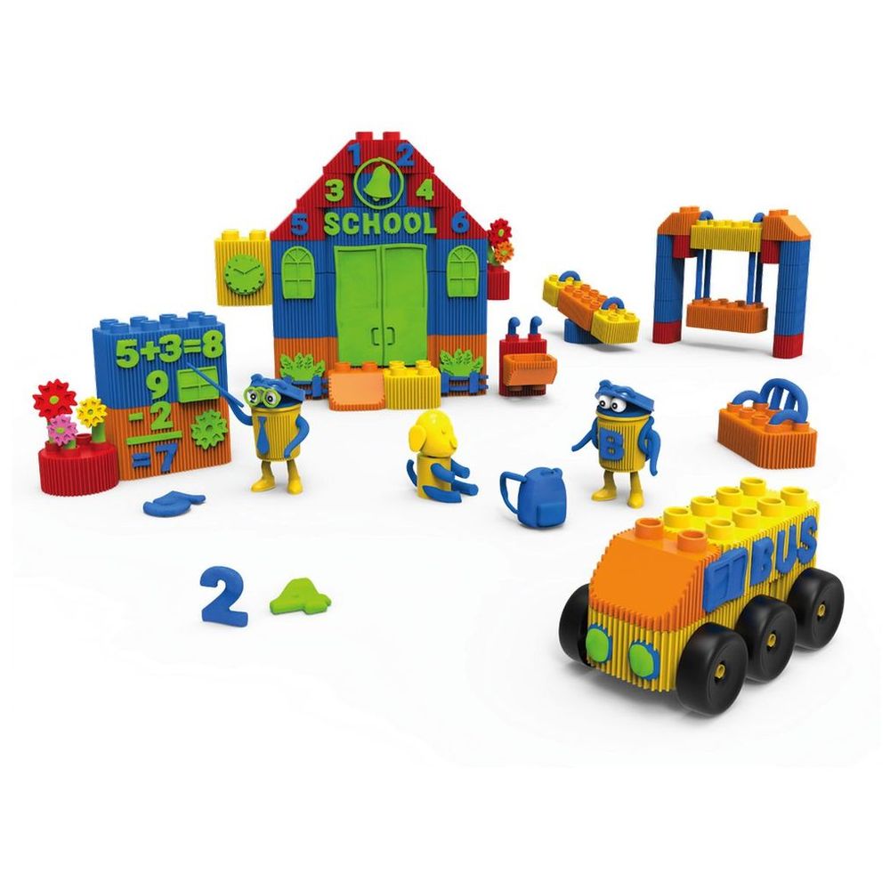 بلاي دوه - مجموعة مكعبات اللعب والتعلم المدرسية - 76 قطعة