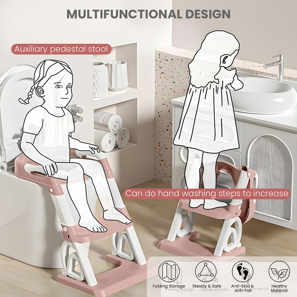 بايبي - مقعد مرحاض غربي كراون للأطفال - زهري