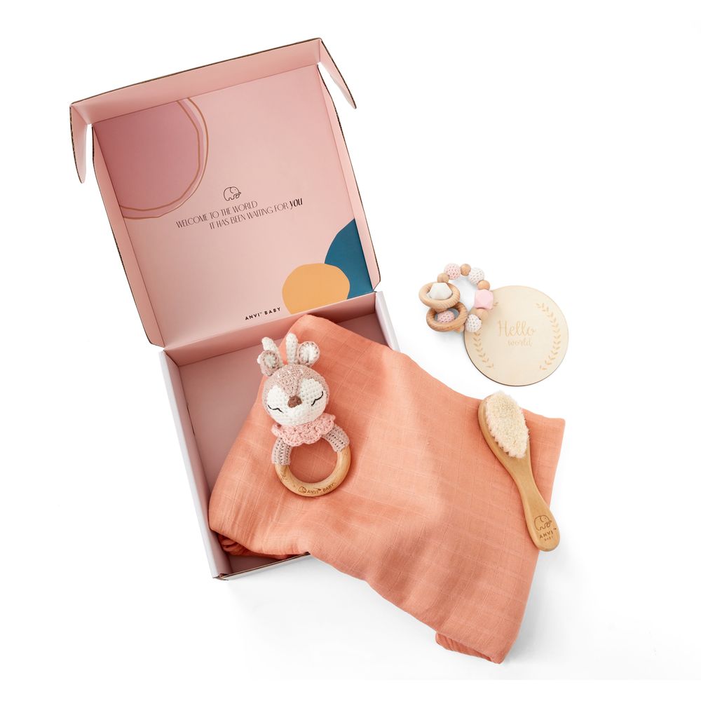 أنفي بيبي - مجموعة الإهداء للمواليد الجدد - غزال - 5 قطع