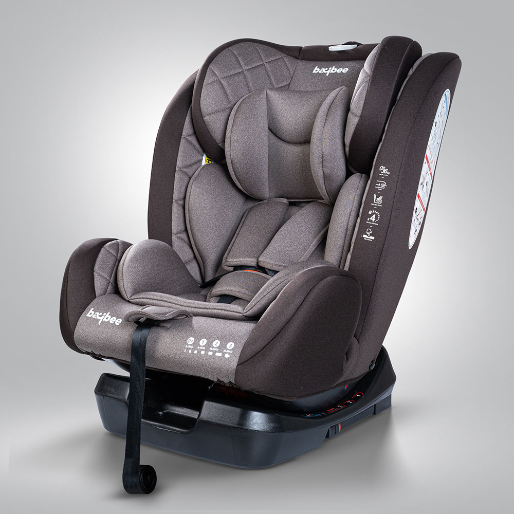 Baybee - Convertible Baby Car Seat With Isofix - Grey