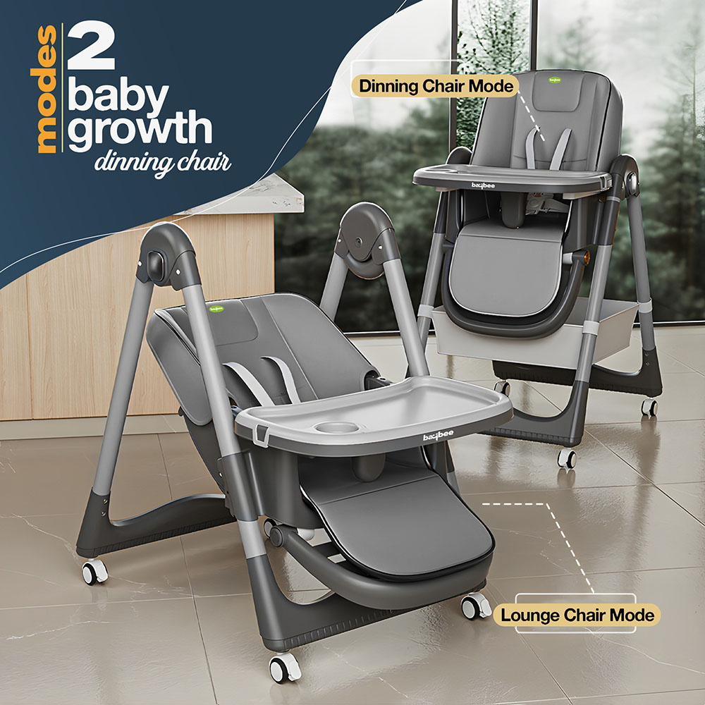 Baybee 3-In-1 Convertible Baby High Chair - Grey