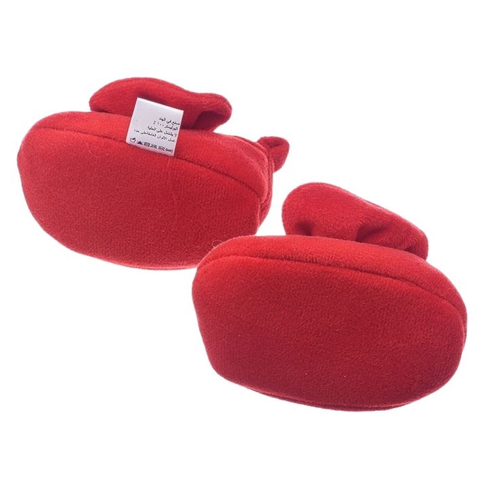 تايني هاغ - حذاء ناعم ودافئ للأطفال مع بندانة - أحمر