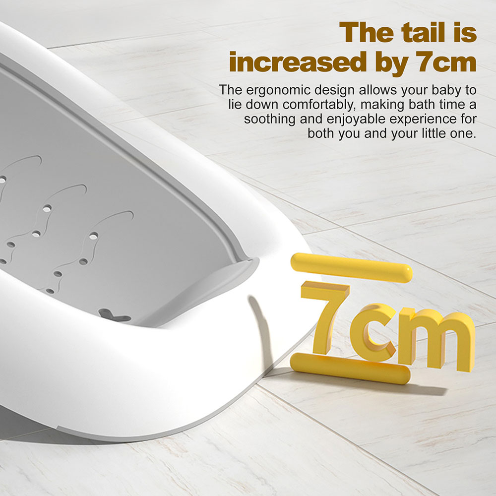 بايبي - كرسي استحمام للأطفال قابل للطي - رمادي