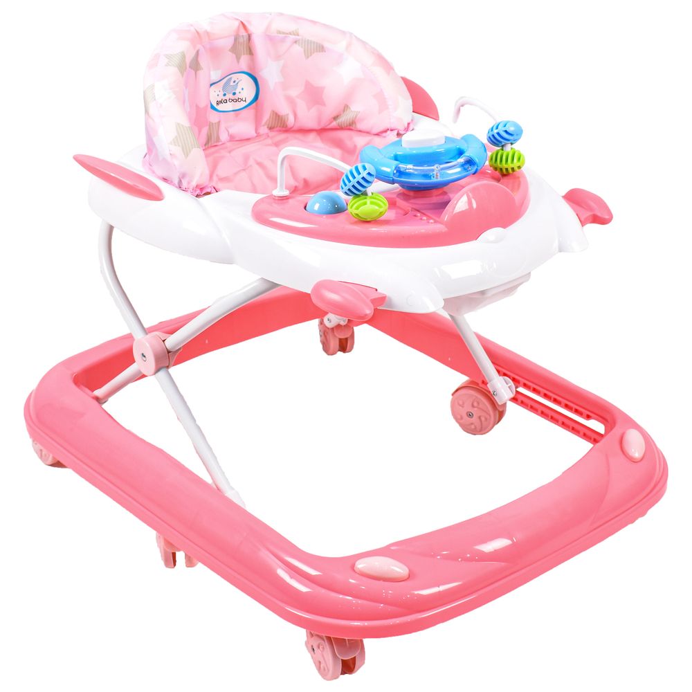 أملا بيبي - مشاية أطفال عادية - صاروخ - وردي