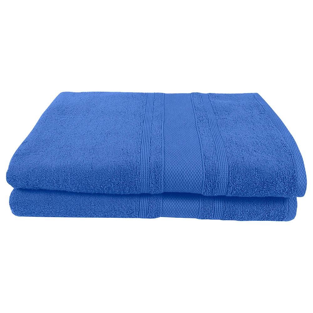 BYFT - Home Castle Premium Bath Towel - Blue - 70 x 140cm - Pack of 2