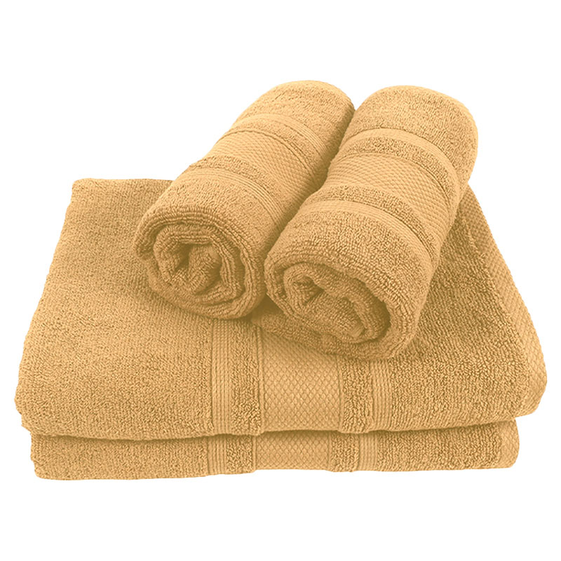 BYFT - Home Castle Hand Towel 2pcs and Bath Towel 2pcs - Cream