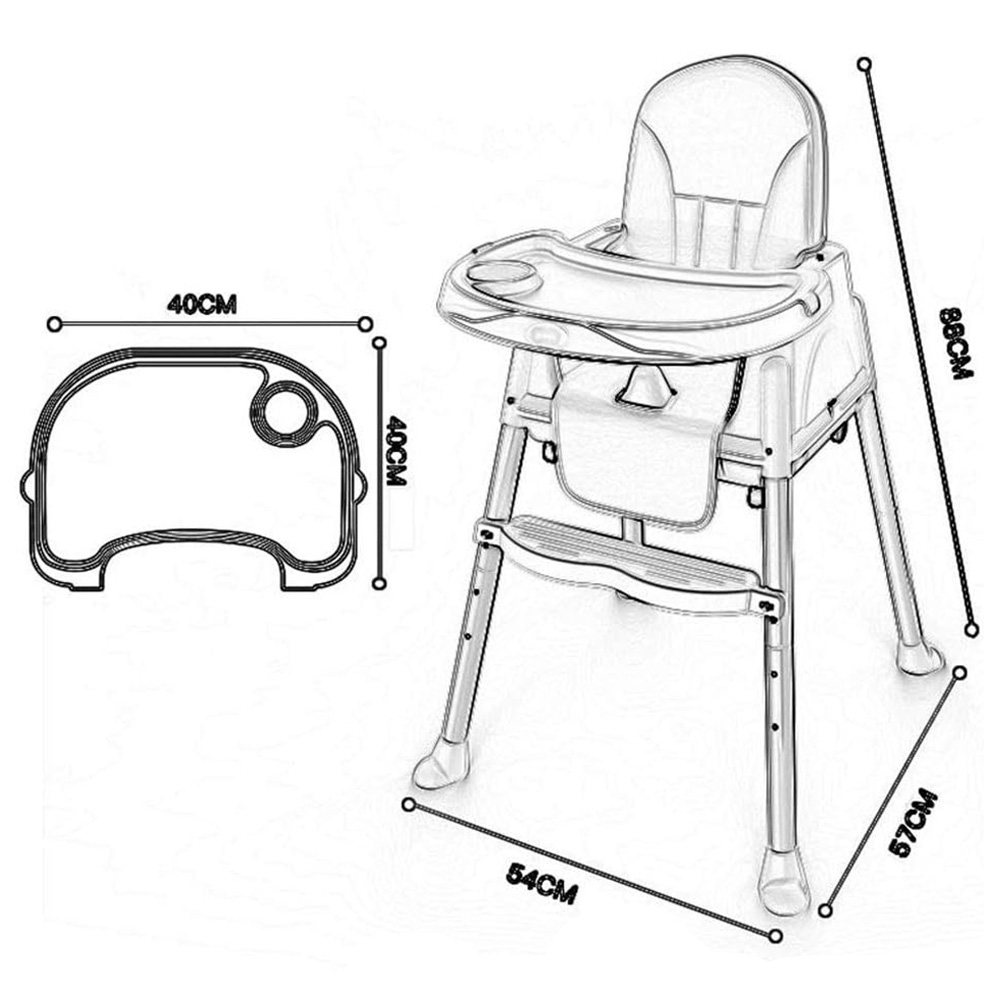 Lovely Baby 3-In-1 High Chair - Pink