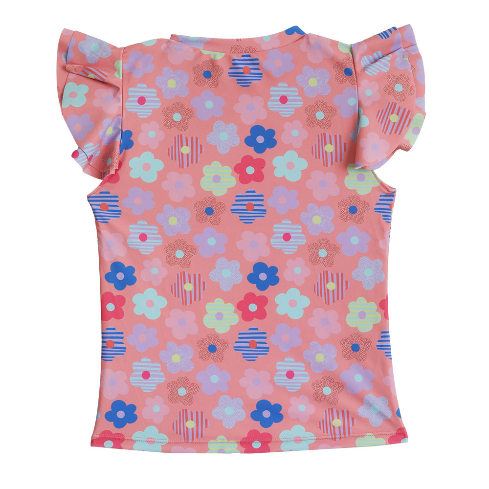 Cool2C - Girls Flowers Flutter Sleeve Rashguard