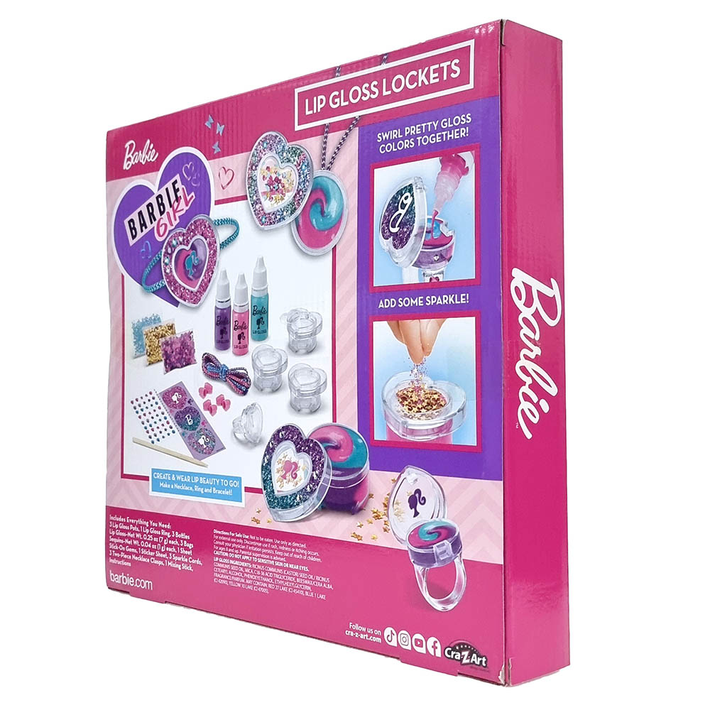 باربي - مجموعة ميداليات ملمع الشفاه على شكل قلب متلألئ