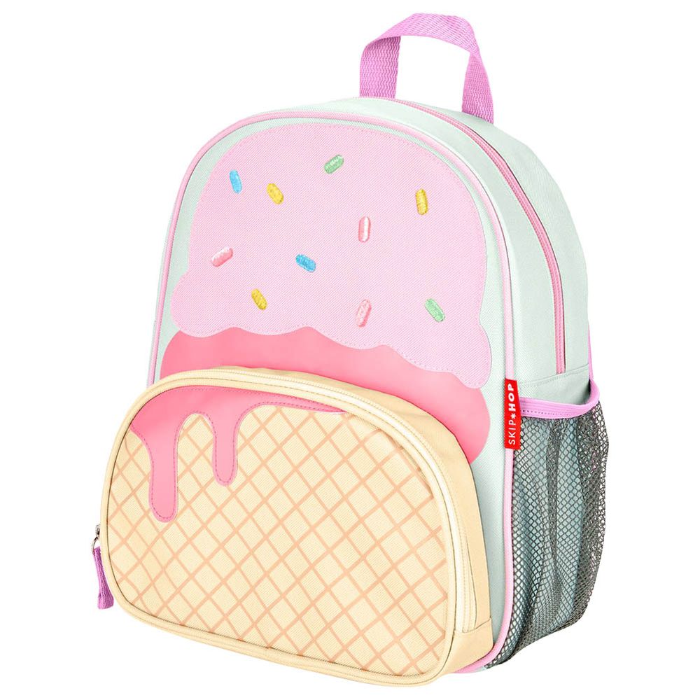 Skiphop - Spark Style Backpack - 12.5-Inch With Lunch Bag, 2 Compartment Bento Box And SS Straw Bottle - Ice Cream
